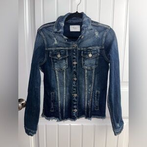 KanCan Distressed Denim Jean Jacket Size Small